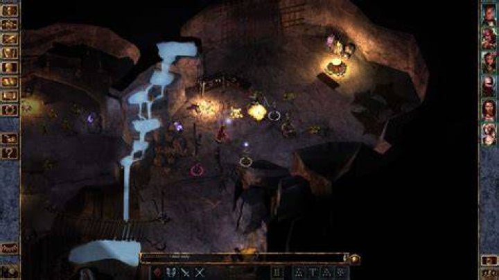 A character named Gerstmann prepares for combat in a dimly lit cave in Baldur&rsquo;s Gate: Enhanced Edition