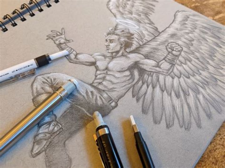 A pencil sketch shows Mega Man standing next to a floating enemy