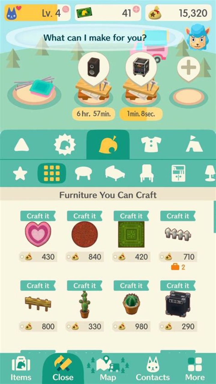 An Animal Crossing crafting screen for a Bamboo-grove Wall
