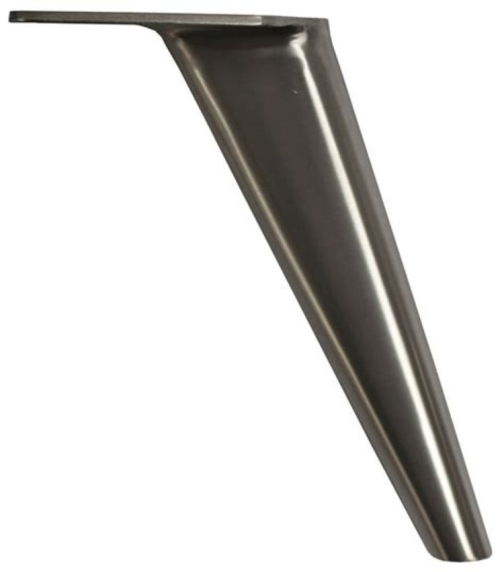 Angled metal table leg
