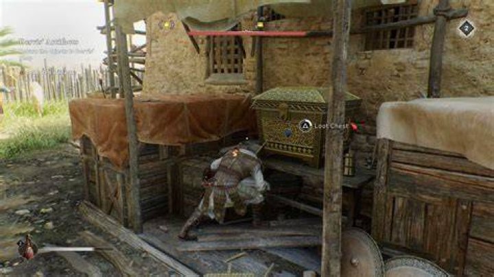 Basim opening a chest in Assassin&rsquo;s Creed Mirage.
