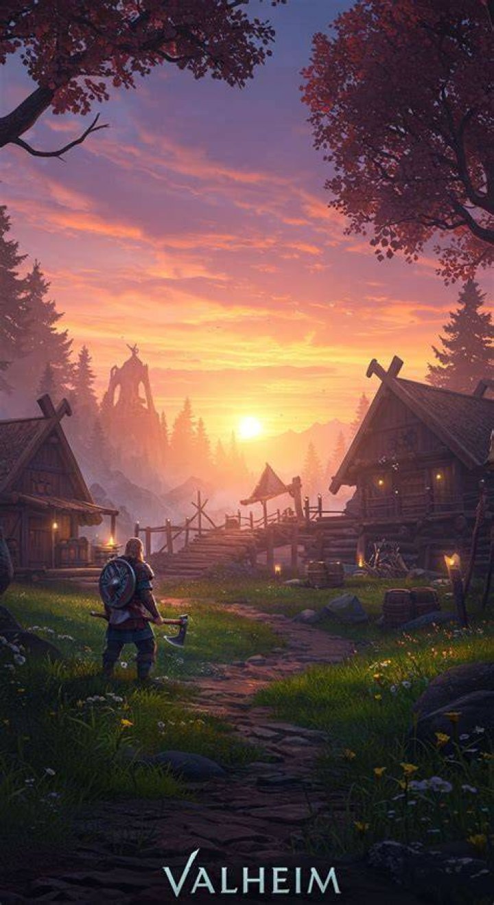Concept art for Valheim Mountains, showing a cavern with a flickering lantern