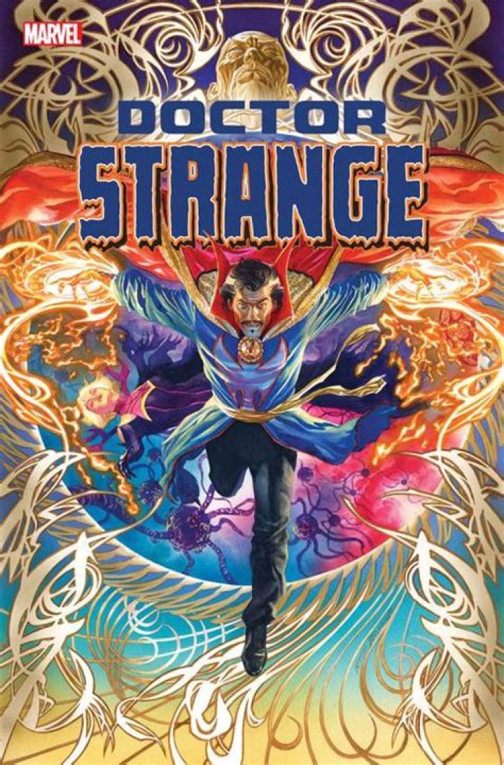 Doctor Strange leaps towards the viewer in a swirl of magic on the cover of Doctor Strange #1 (2023). 