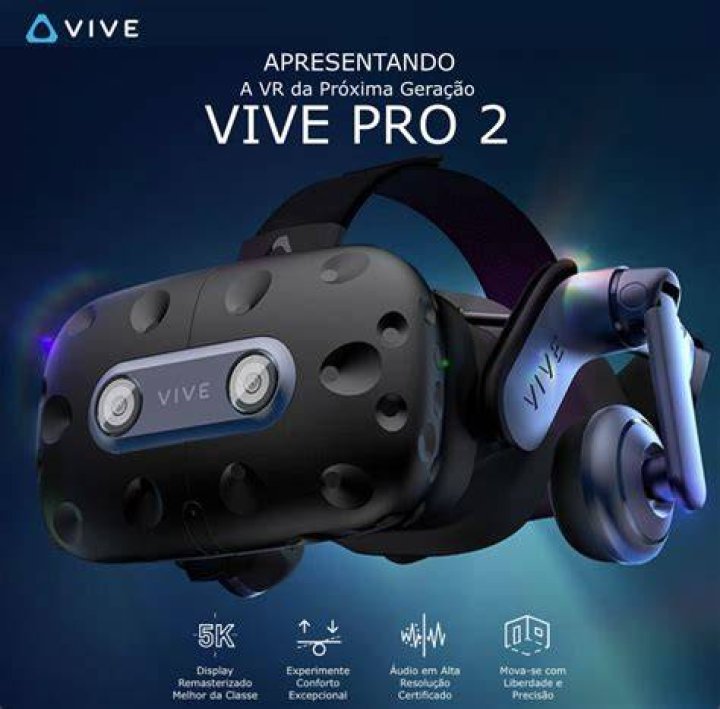 HTC Vive Pro art on blue background