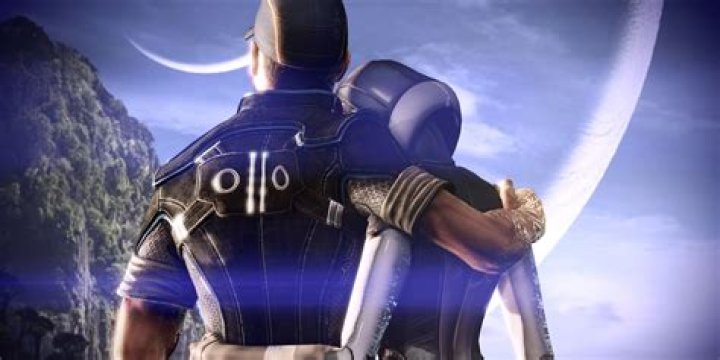 Joker, from Mass Effect: Legendary Edition, faces FemShep. He says &ldquo;You were always lit up blue by the light of Alchera, and... you always looked so beautiful.&rdquo;