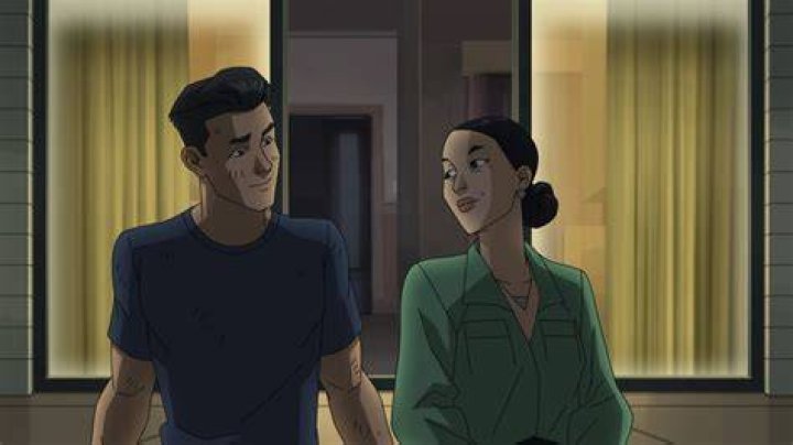 Mark and Debbie Grayson share a smile in front of an open window in Invincible