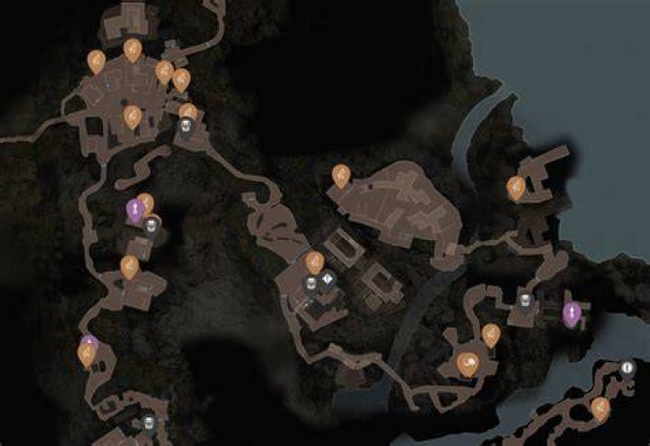 Resident Evil 4&nbsp;remake&nbsp;map with a path and items on the way to the Fish Farm