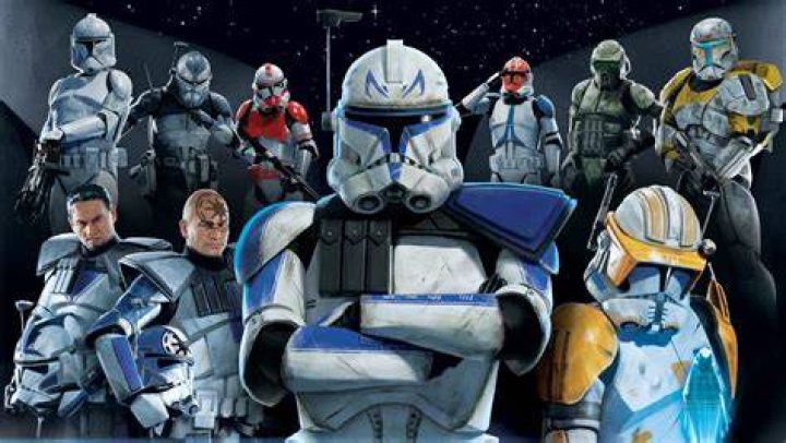 Several members of Clone Force 99 stand facing a valley in The Bad Batch season 2