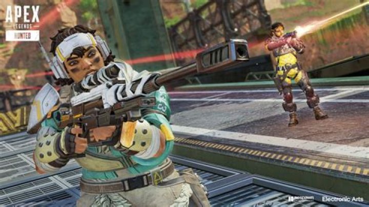 Vantage holding her sniper standing next to Mirage in Apex Legends