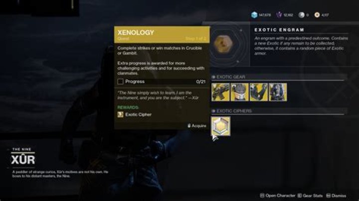 Xur Exotic Cipher quest